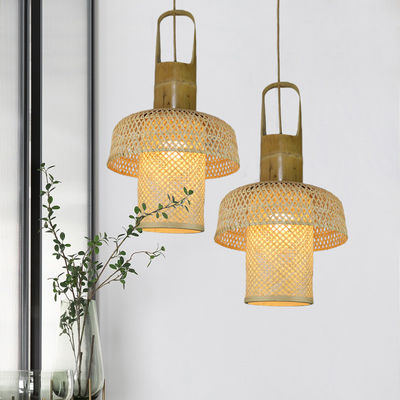 Hanging Chinese Bamboo Lanterns Lamps Bamboo Woven Chandelier