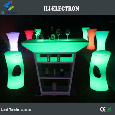 PE Plastic LED Cocktail Table With Strobe Lighting Modes And Powered By Rechargeable Lithium Battery