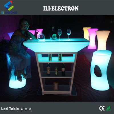 PE Plastic LED Cocktail Table With Strobe Lighting Modes And Powered By Rechargeable Lithium Battery