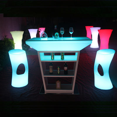PE Plastic LED Cocktail Table With Strobe Lighting Modes And Powered By Rechargeable Lithium Battery