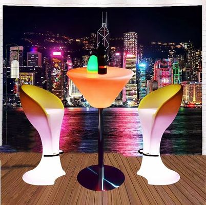 Remote Control Manual Adapter PE Plastic Illuminated LED Cocktail Table For Nightclubs