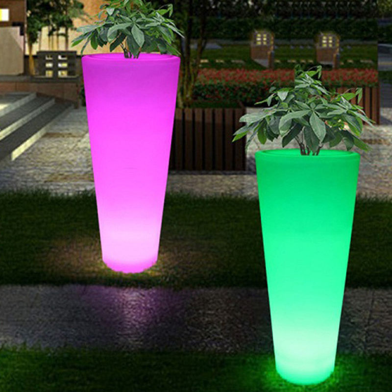 Remote Control Color Changing Led Flower Pot For Beverage Stores