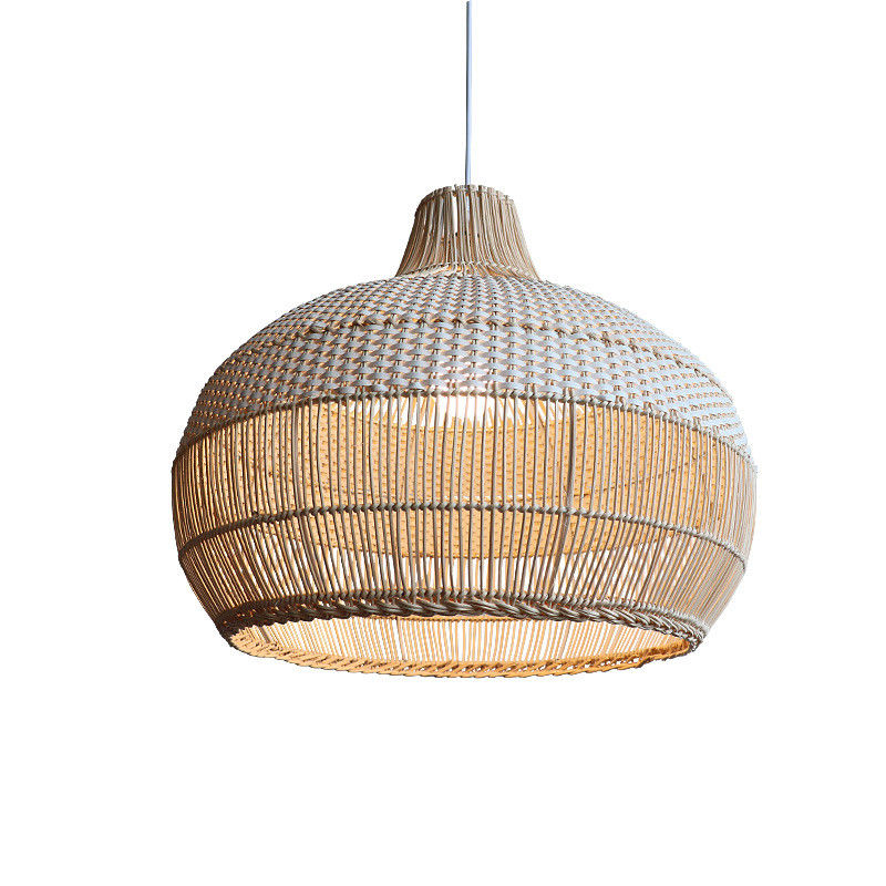 Bamboo Rattan Pendant Light , Wicker Ceiling Lamp For Indoor Home Decor