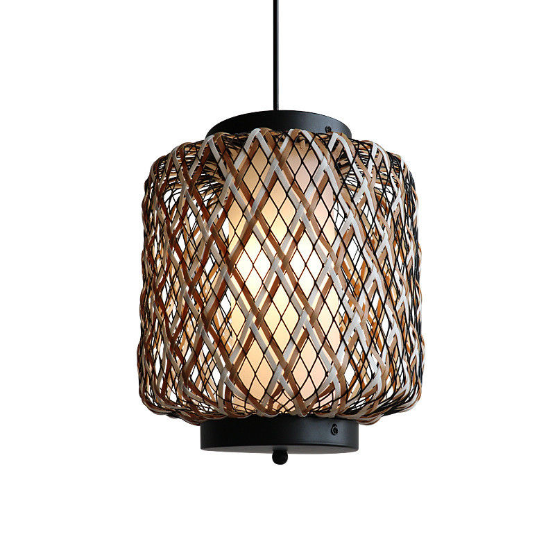 Decorative Rattan Pendant Light , Small Outdoor Rattan Chandelier Water Resistant