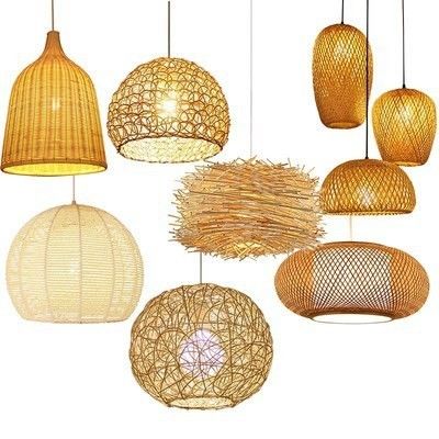 Handmade Modern Art Pendant Lights Bamboo Lamp Restaurant Hotel Rattan Chandelier Rattan Pendant Light
