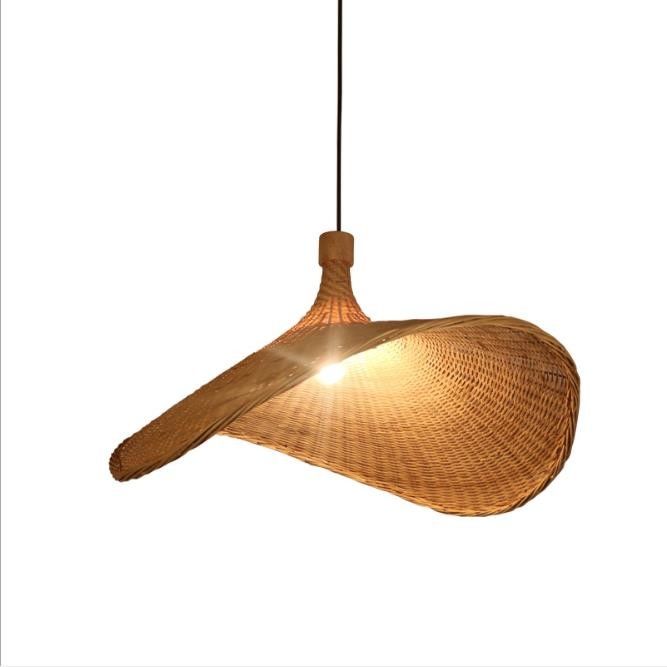 Hat shape lighting bamboo lamp decoration rattan pendant lamps for shop club