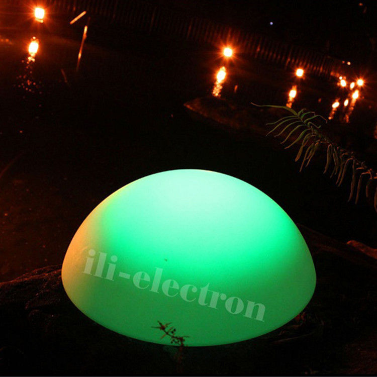 PE Plastic LED Half Sphere Light Rechargeable For Christmas Decor