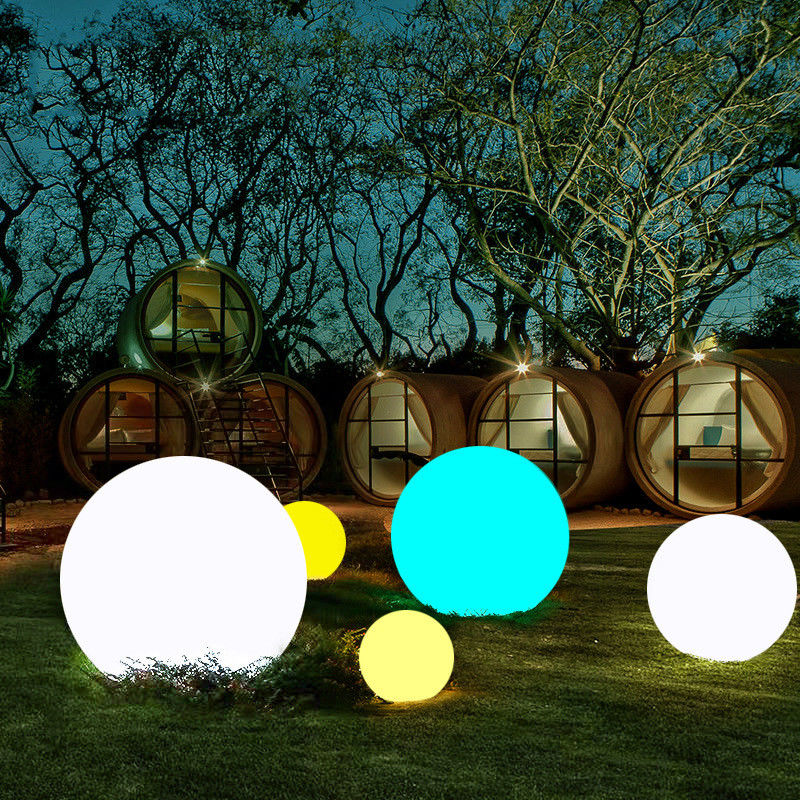 Plastic LED Color Changing Glow Balls 10CM 80CM Water Resistant For Holiday