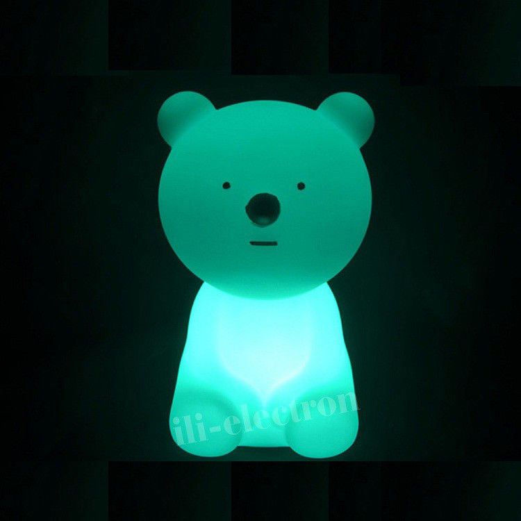 Remote control cordless colorful LED bear lamp