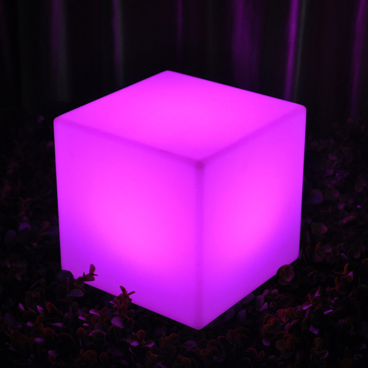 Muti-Color LED Illuminated Cube Stools 40 Cm Rechargeable Remote Control