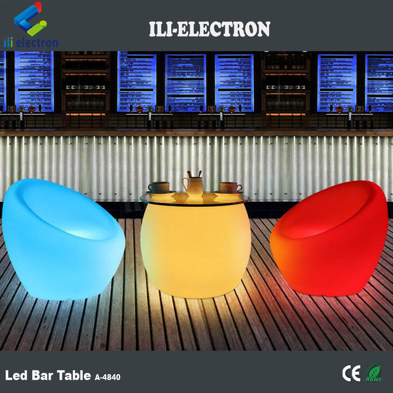 Illuminated Light Up Bar Stools Creative Plastic Material 16 Colors Changing