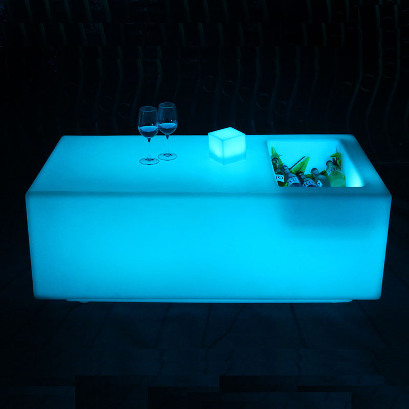 Outdoor Illuminated Ice Bucket Table Color Changing Water Resistant