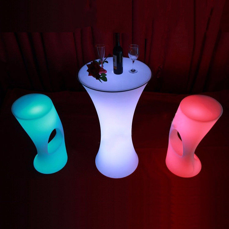 IP 65 PE plastic Garden RGB led illuminated cocktail bar table for Party and event