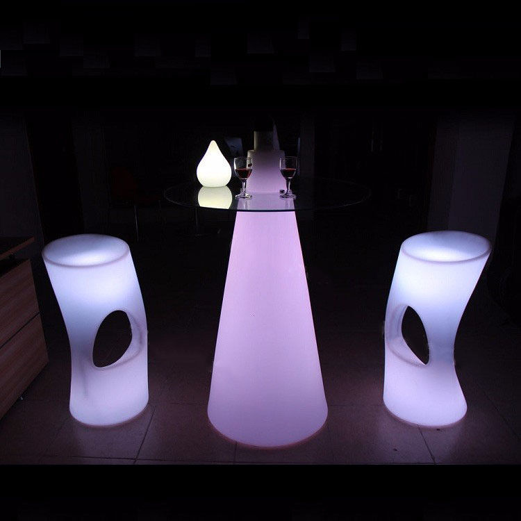 Colorful LED Light Up Cocktail Tables Rechargeable For Party