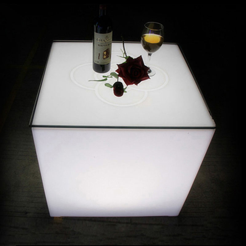 PE material LED cube seat for decoration led cube table