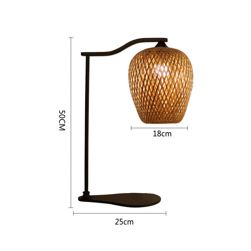 Modern natural bamboo table lamp and lampshade for home decor