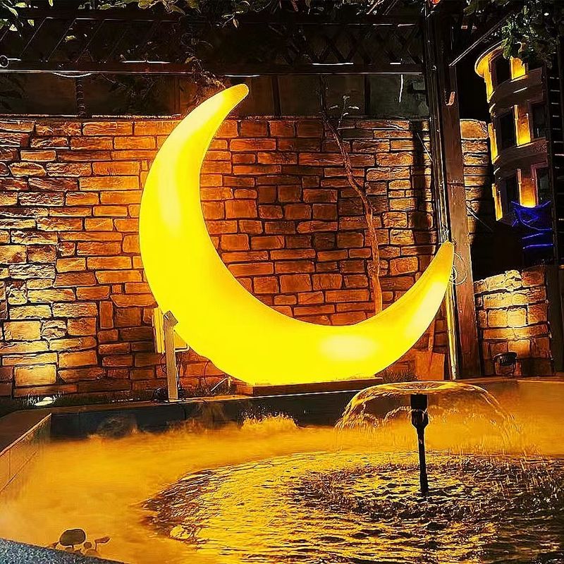 Recreation Facilities Plastic Swings Led Moon Chair 16 Colors Changing