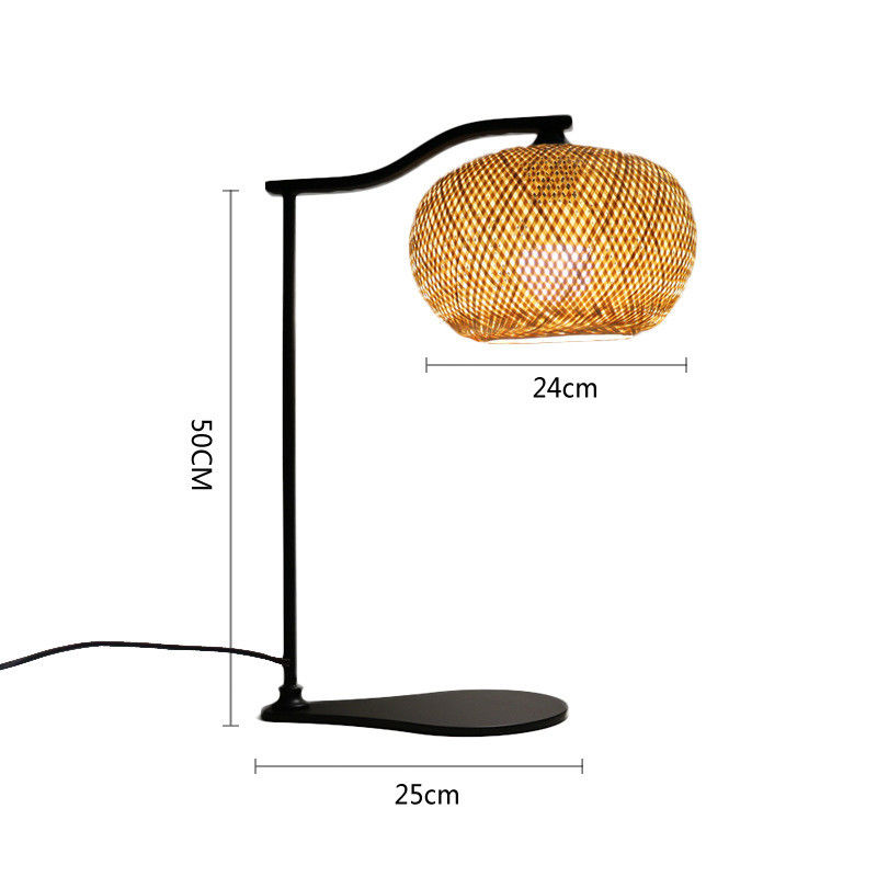 Customized  Bamboo Bedside Table Lamp 2700K Soft Warm White For Home Decor